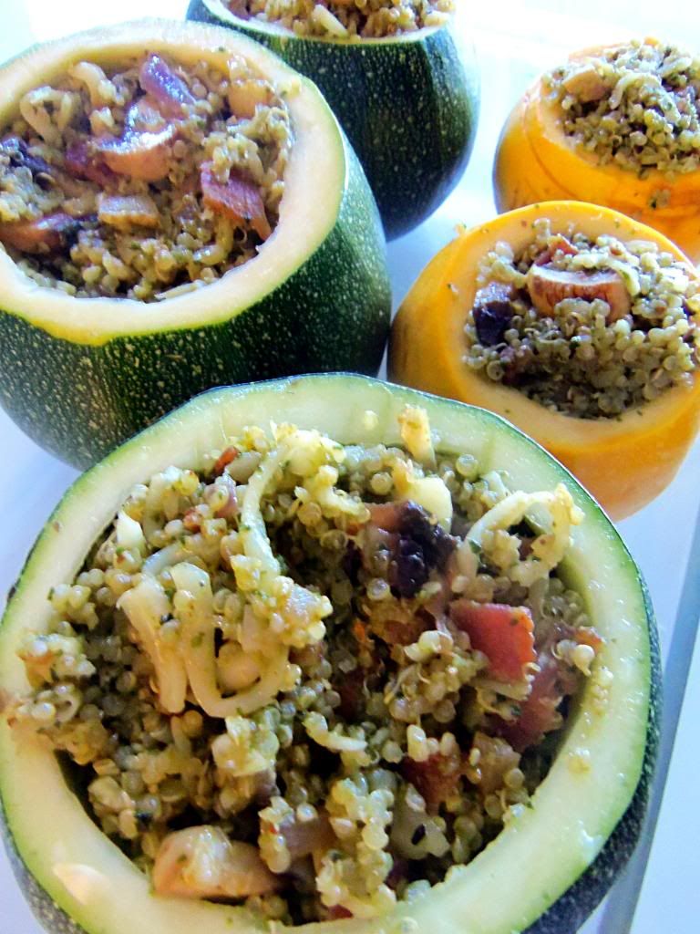 3squeezes Eight Ball Squash Stuffed with Bacon Pesto Quinoa